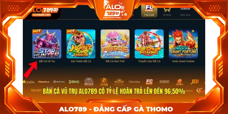 Bắn Cá Vũ Trụ ALO789 có tỷ lệ hoàn trả lên đến 96,50%